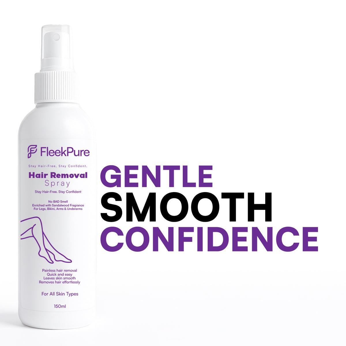 FleekPure Hair Removal Spray - Painless Full Body Solution
