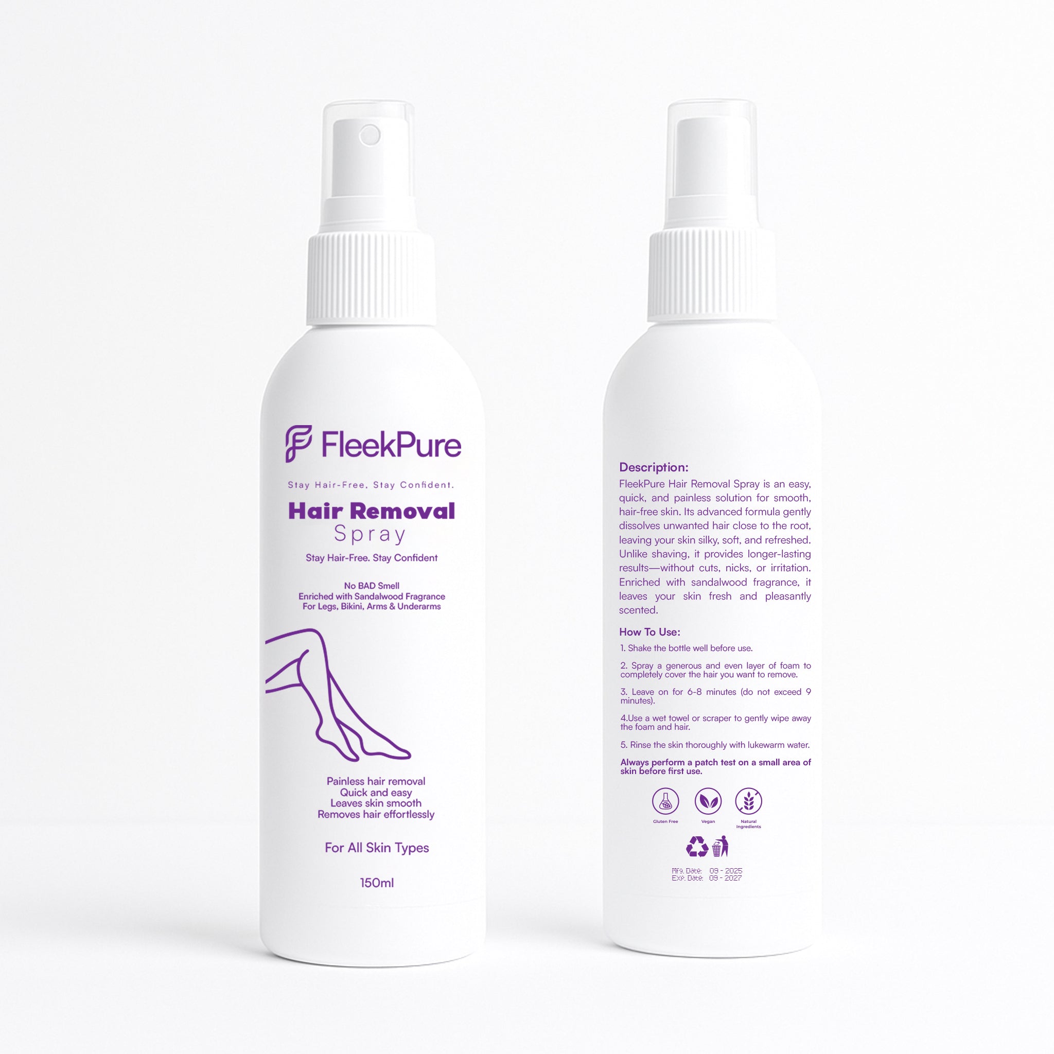 FleekPure Hair Removal Spray – Painless Full Body Solution